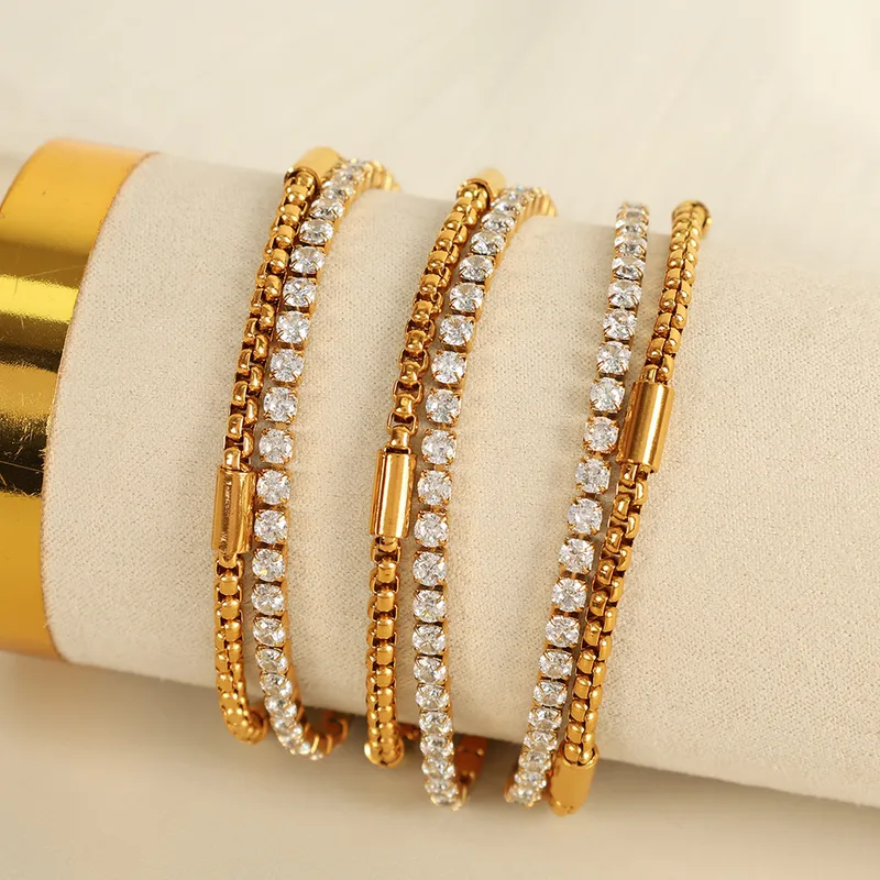 Tennis layered bracelet