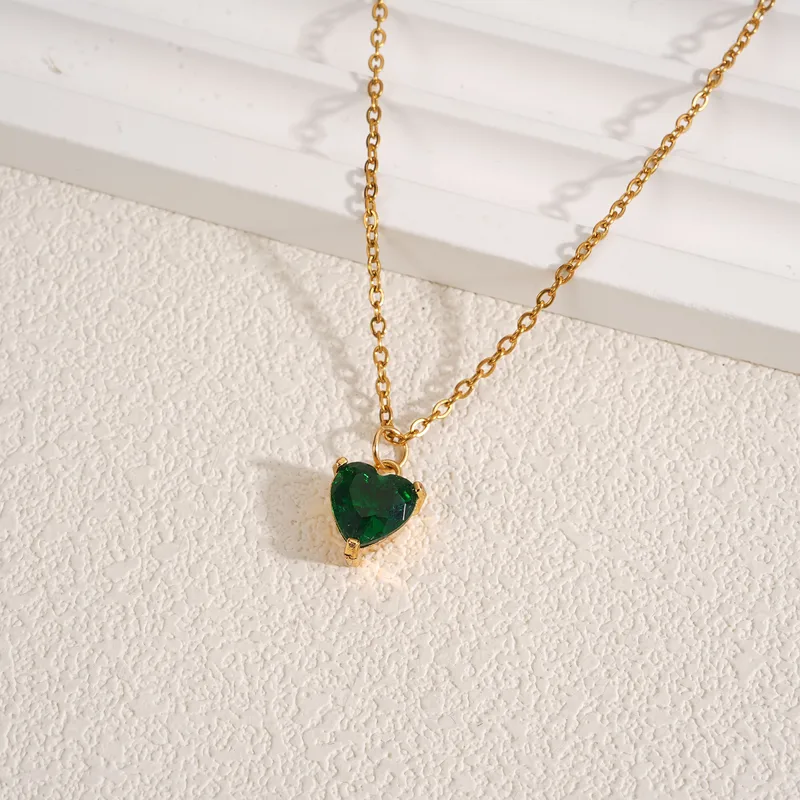 Stone heart necklace