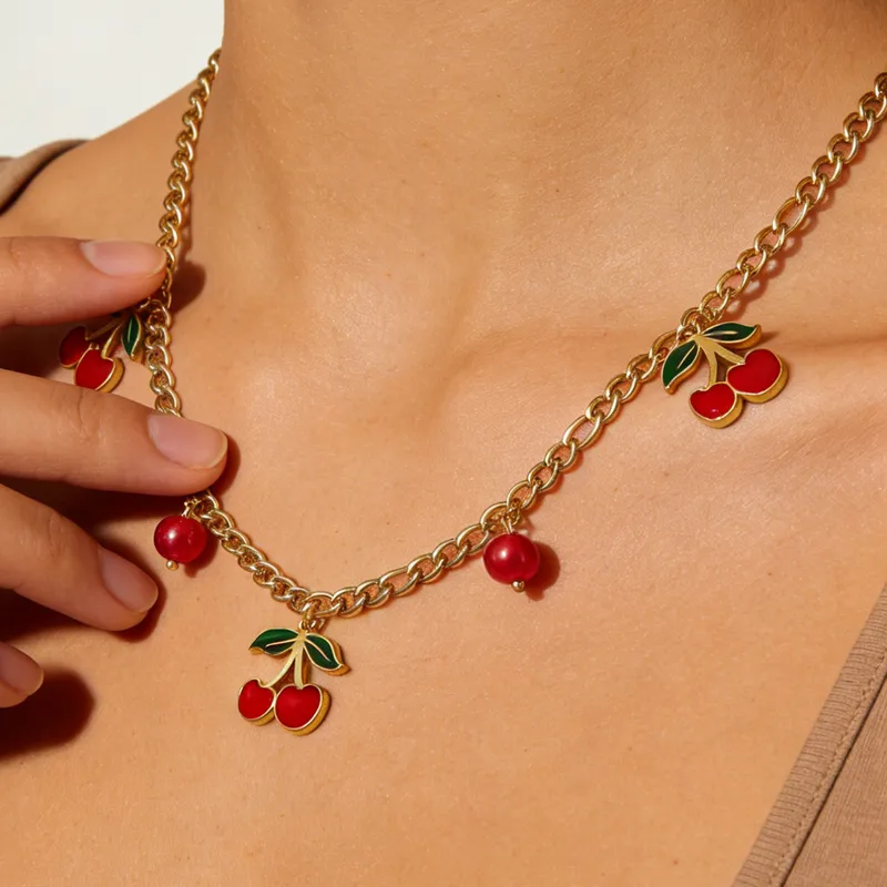 Cherry charm necklace