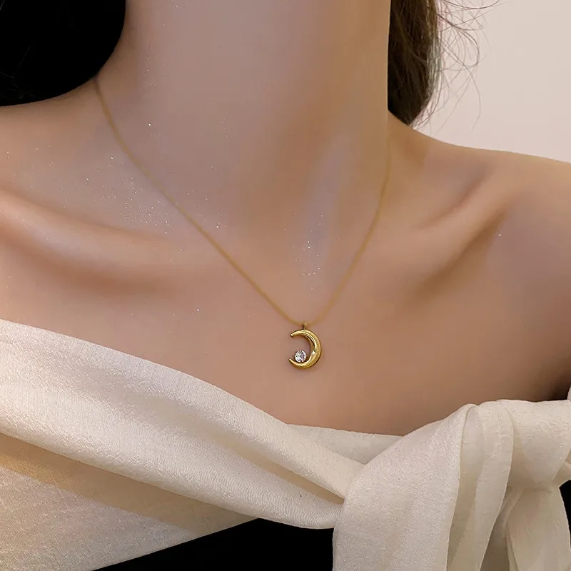 Moon Solitaire Necklace