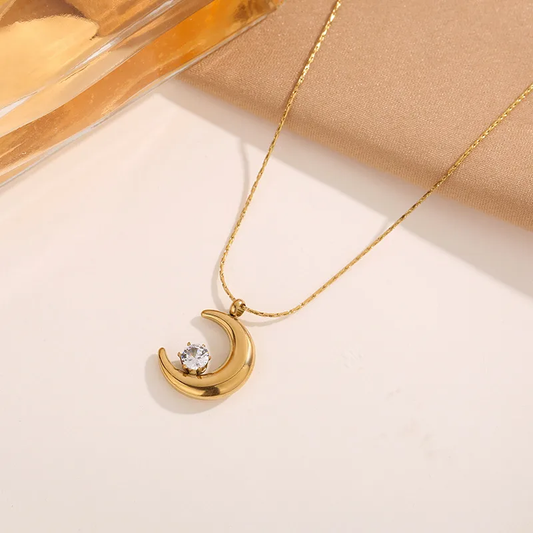 Moon Solitaire Necklace