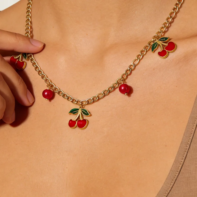Cherry charm necklace