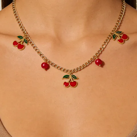 Cherry charm necklace