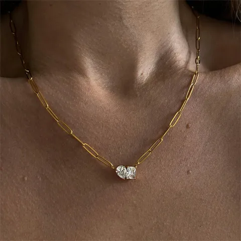Diamond link necklace