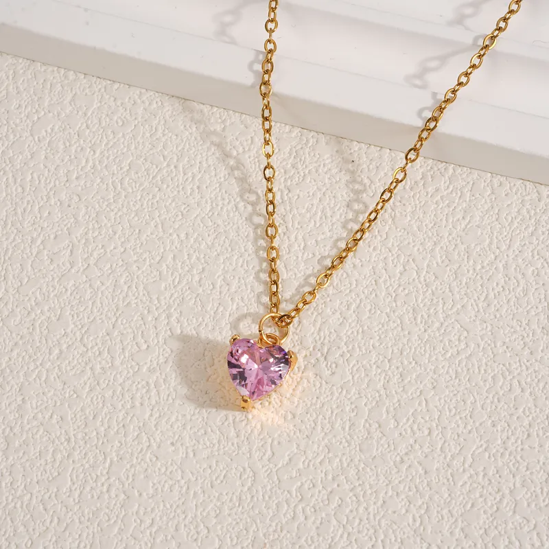 Stone heart necklace
