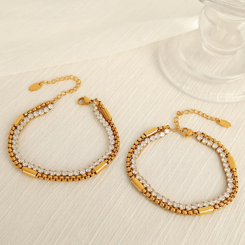 Tennis layered bracelet