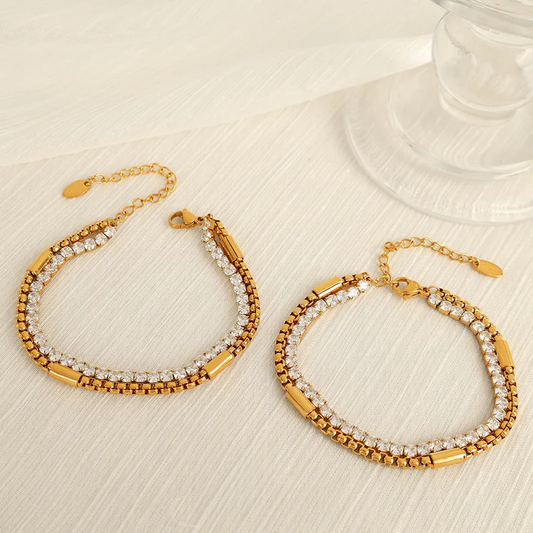 Tennis layered bracelet