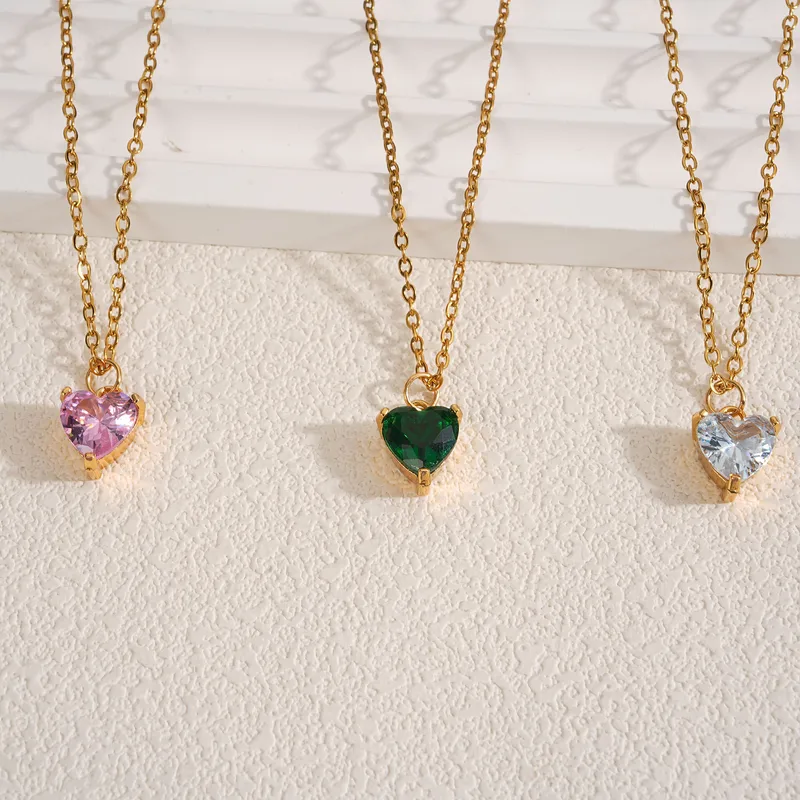 Stone heart necklace