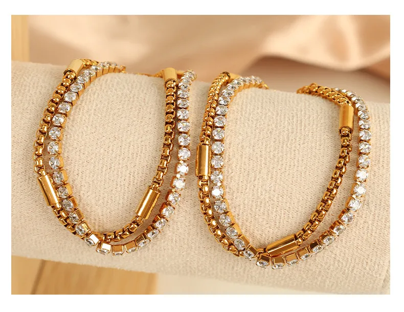 Tennis layered bracelet