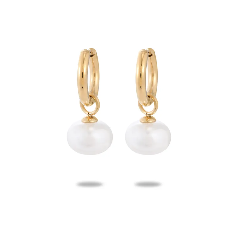 Pearl Huggies earrings