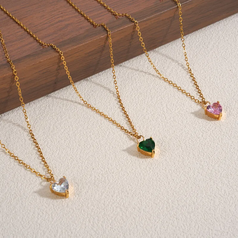 Stone heart necklace