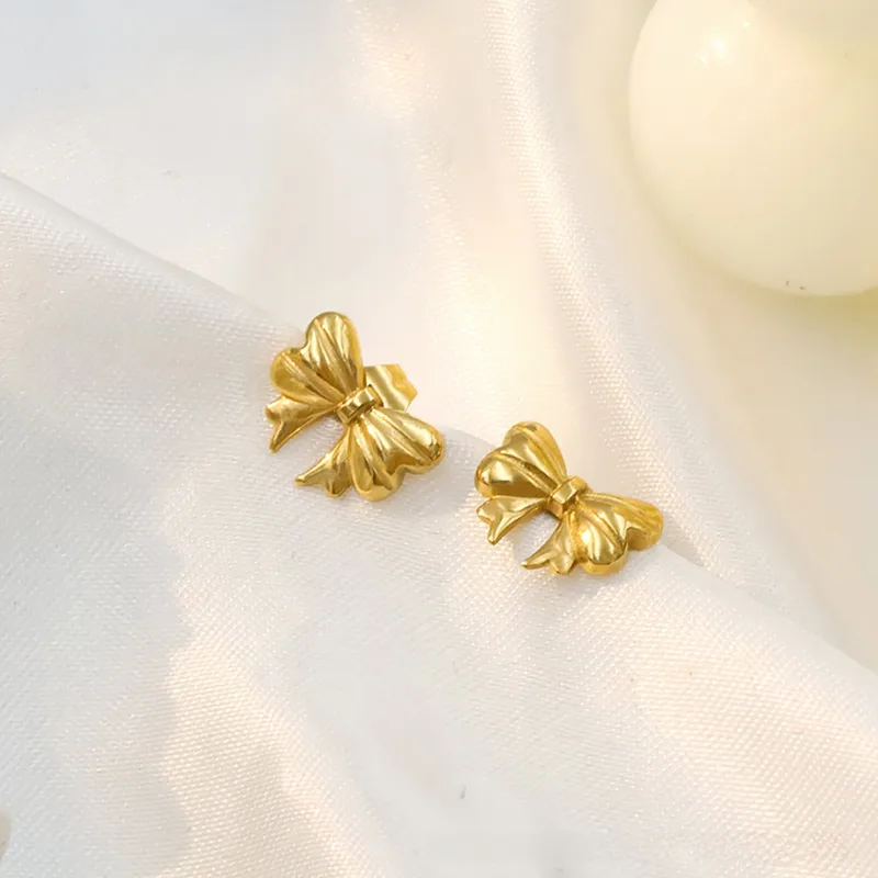 Small bow stud earrings