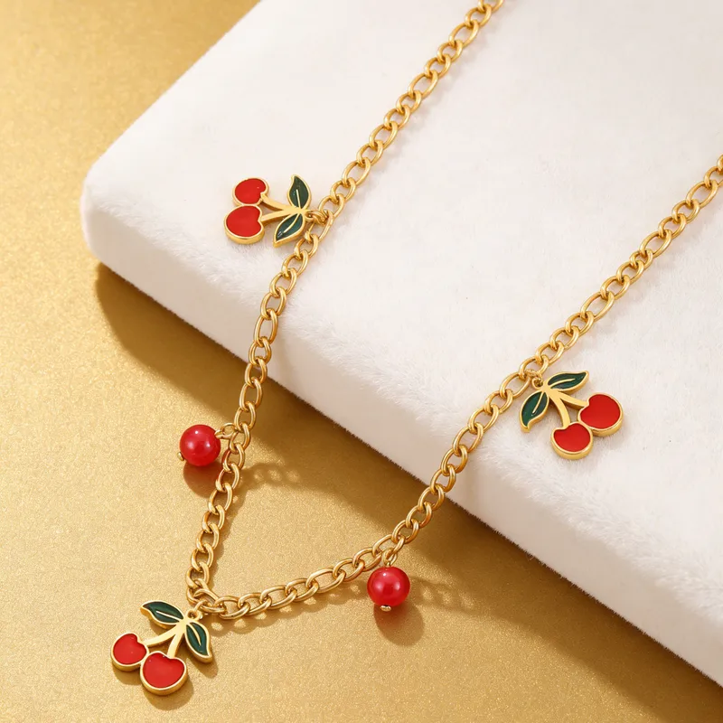 Cherry charm necklace