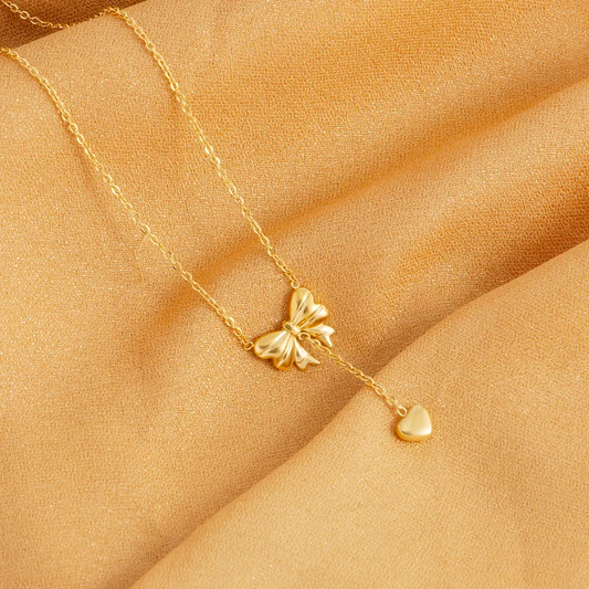 Bow heart necklace
