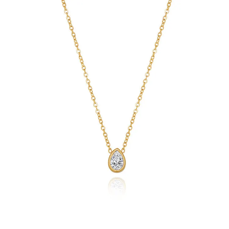 Tear drop stone necklace