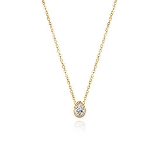 Tear drop stone necklace