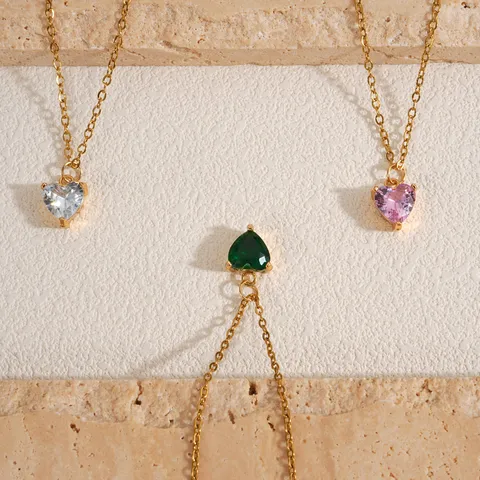 Stone heart necklace